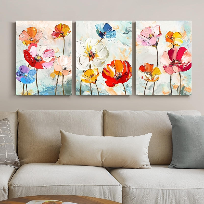 Colorful Floral Canvas Wall Art Set