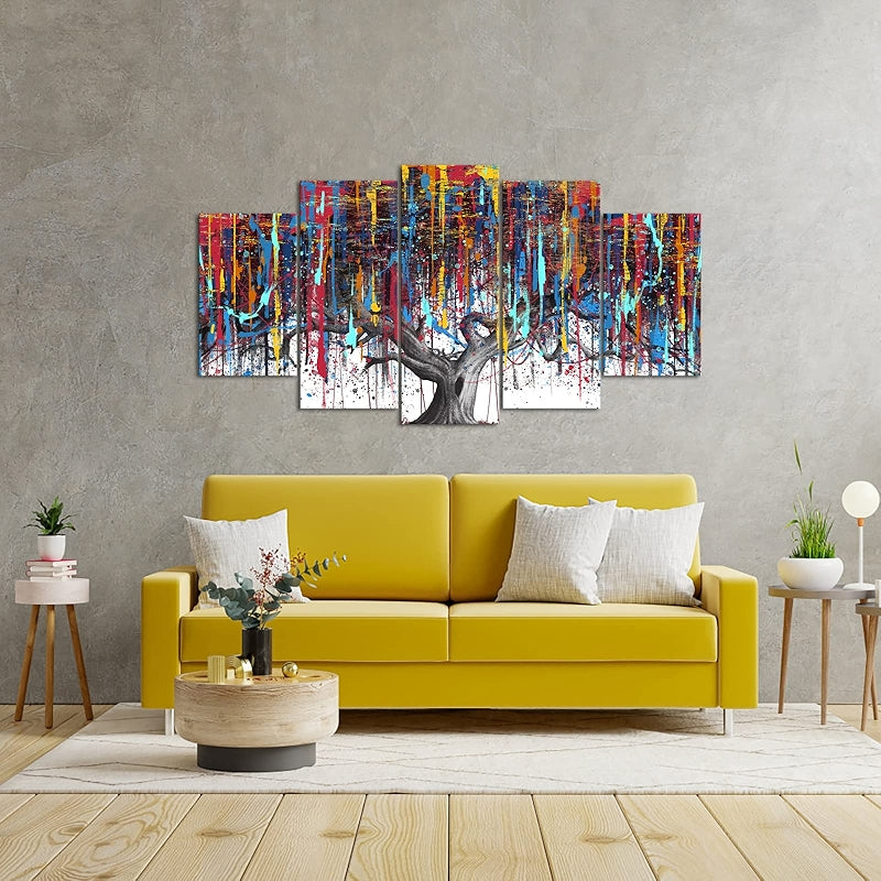 Abstract Large Tree Painting Canvas Art Set