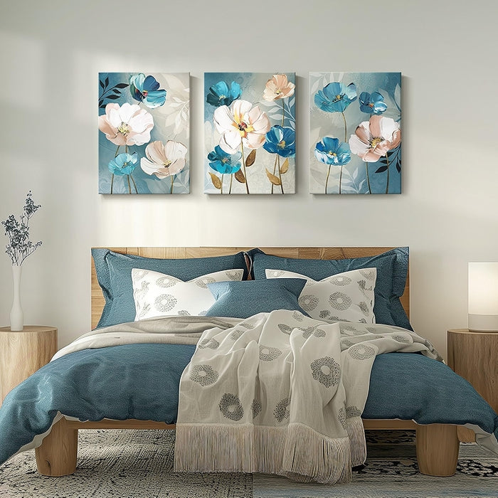 Colorful Floral Canvas Wall Art Set