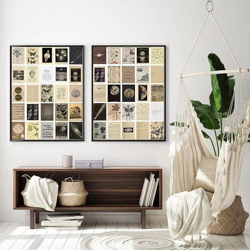 Dark Academia Wall Collage Kit With 70 Aesthetic Pictures