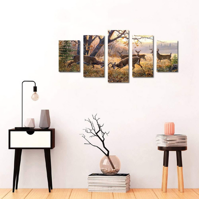 Animal Deer Pictures Vintage Wall Art Canvas Print