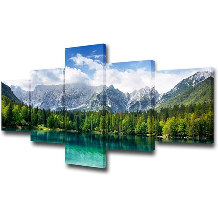 Canvas Wall Art Set Featuring Ethereal Forest Landscape