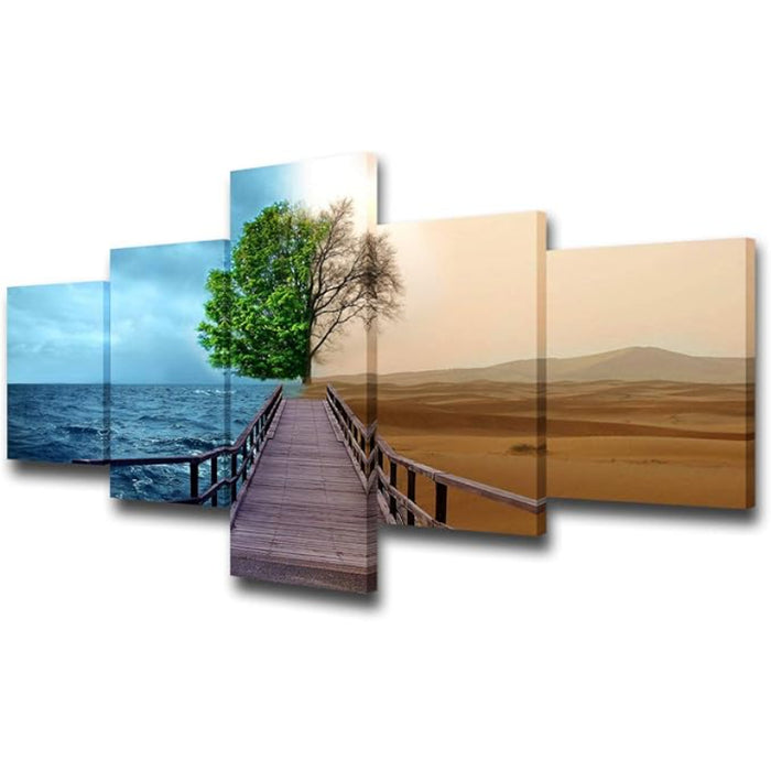 Canvas Wall Art Set Featuring Ethereal Forest Landscape