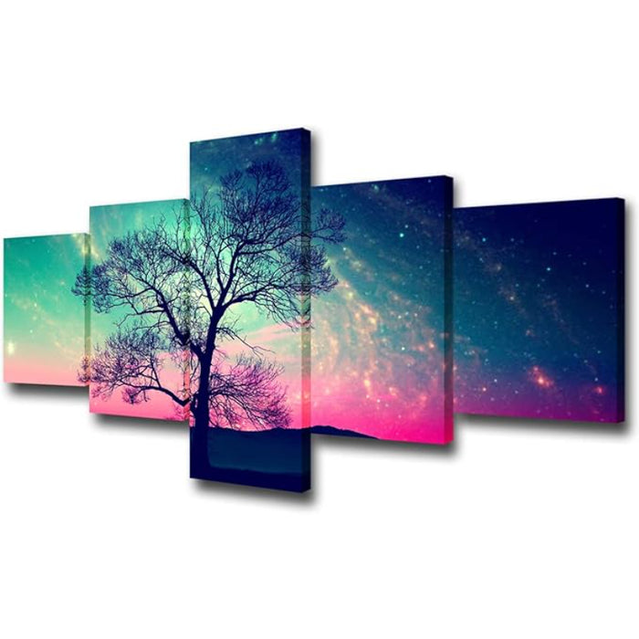 Canvas Wall Art Set Featuring Ethereal Forest Landscape