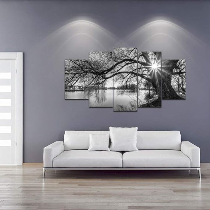 Wall Art Set Old Tree By Lake Canvas Prints