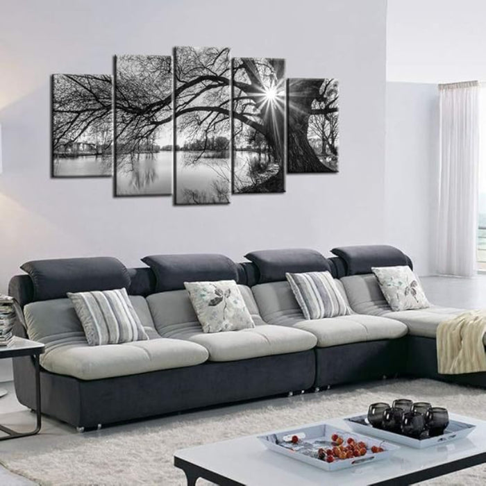 Wall Art Set Old Tree By Lake Canvas Prints