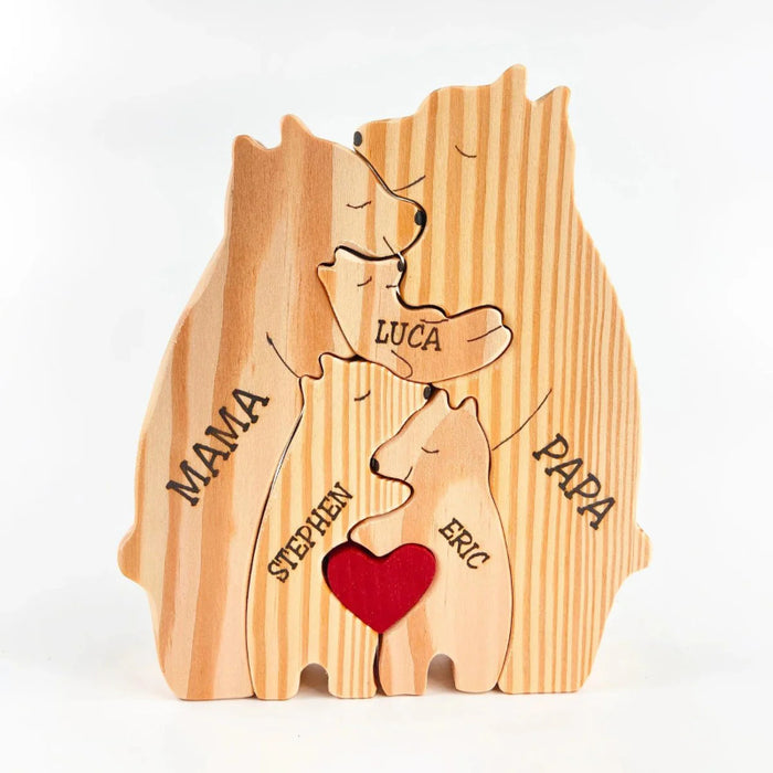 Personalized Wooden Bear Family Puzzle