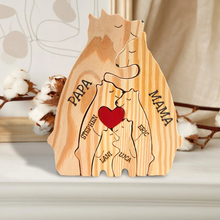 Personalized Wooden Bear Family Puzzle