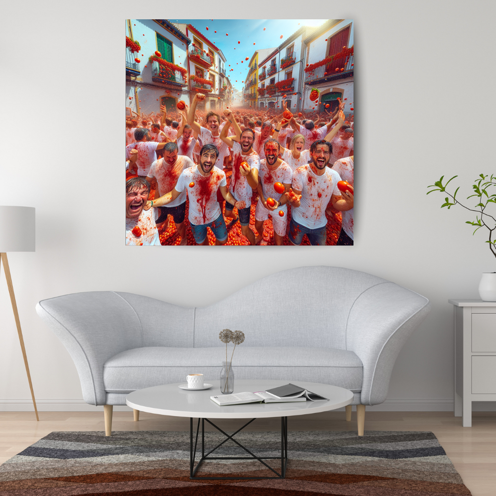 La Tomatina - Spain Abstract Paintings Frame