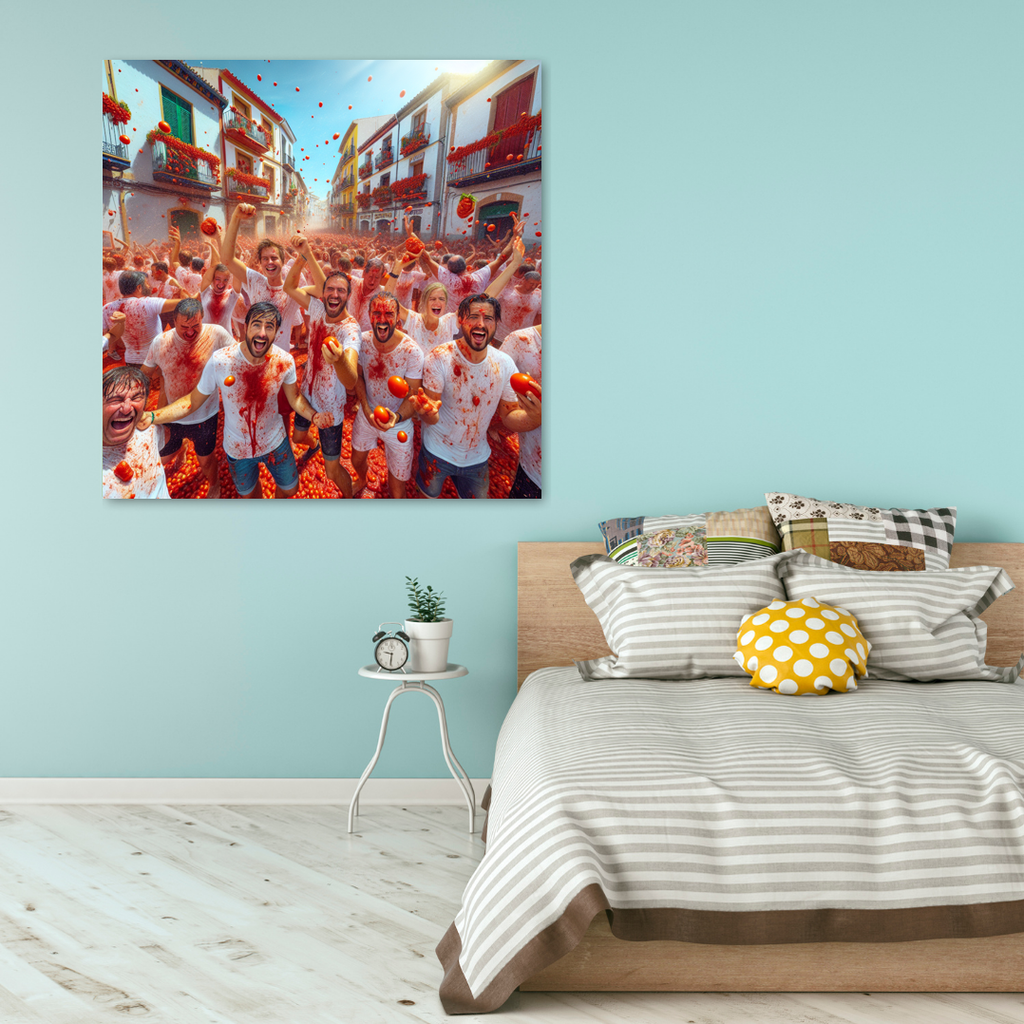 La Tomatina - Spain Abstract Paintings Frame