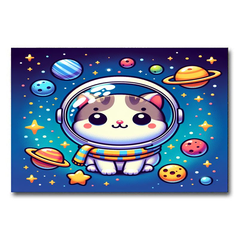 Cosmic Kitten Modern Paintings Frame