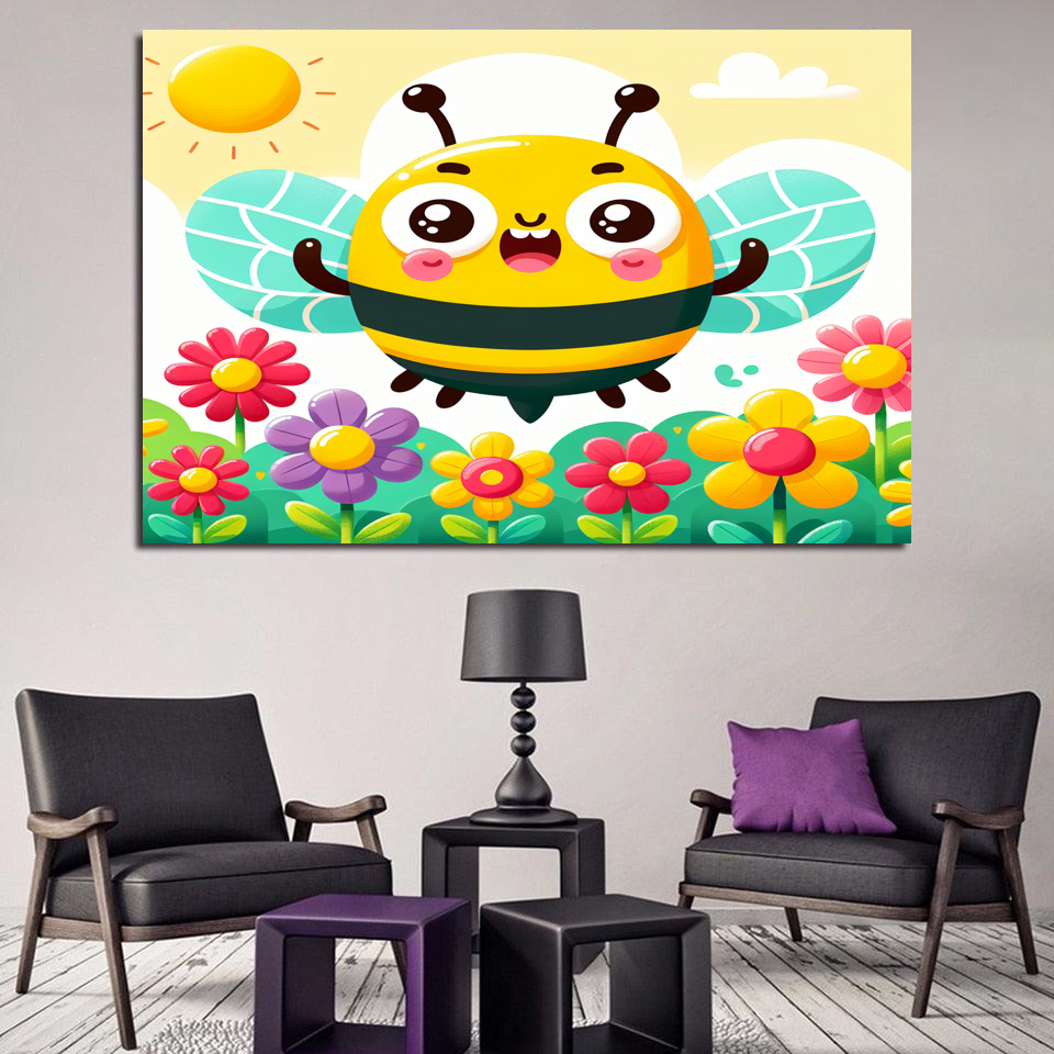 Buzzy Bee Garden Modern Paintings Frame