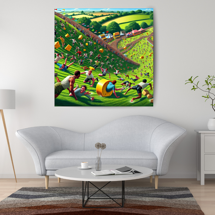 Cheese Rolling Festival - England Abstract Paintings Frame