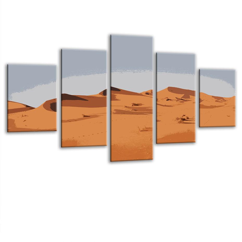 Sahara Desert 5 Piece HD Multi Panel Canvas Wall Art Frame - Original Frame