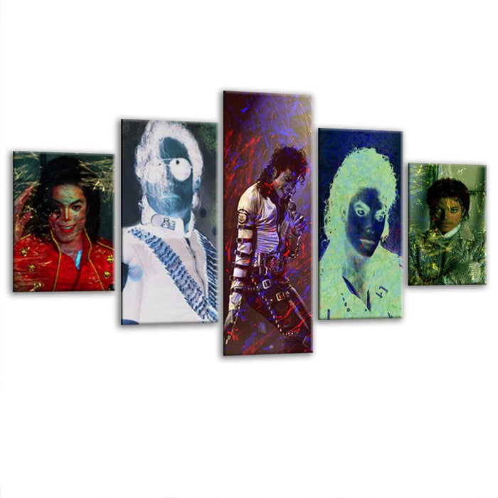 Michael Jackson 5 Piece HD Multi Panel Canvas Wall Art Frame - Original Frame