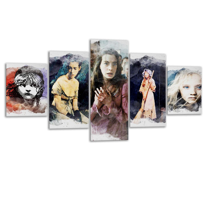 Les Miserables 5 Piece HD Multi Panel Canvas Wall Art Frame - Original Frame