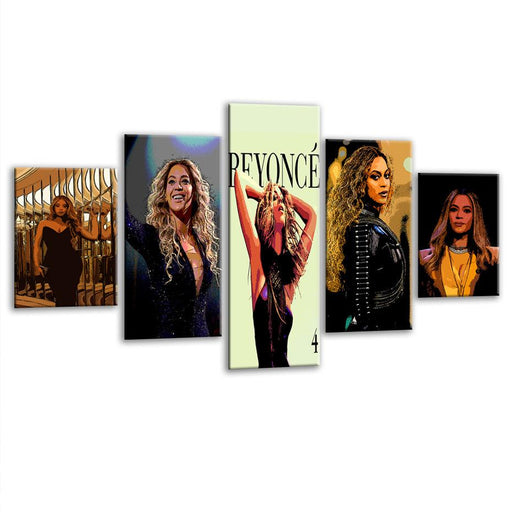 Beyonce 5 Piece HD Multi Panel Canvas Wall Art Frame - Original Frame