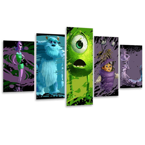 Monsters Inc. 5 Piece HD Multi Panel Canvas Wall Art Frame - Original Frame