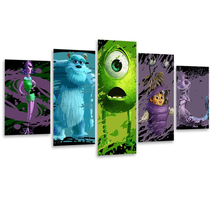 Monsters Inc. 5 Piece HD Multi Panel Canvas Wall Art Frame - Original Frame