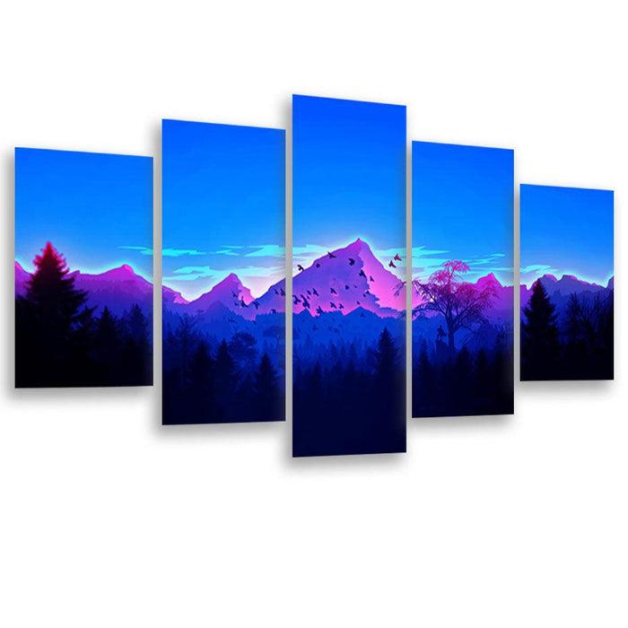 Forest In Pandora 5 Piece HD Multi Panel Canvas Wall Art Frame - Original Frame