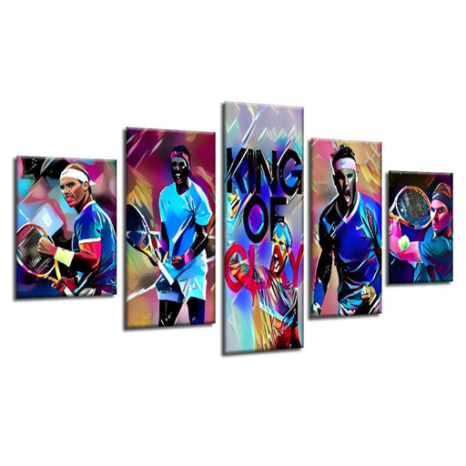 Rafael Nadal 5 Piece HD Multi Panel Canvas Wall Art - Original Frame