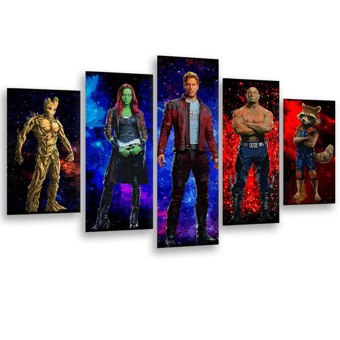 Guardians Of The Galaxy 5 Piece HD Multi Panel Canvas Wall Art - Original Frame