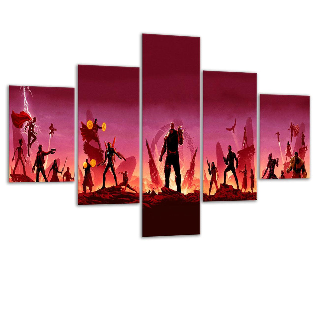 Avengers Fever 5 Piece HD Multi Panel Canvas Wall Art Frame - Original Frame