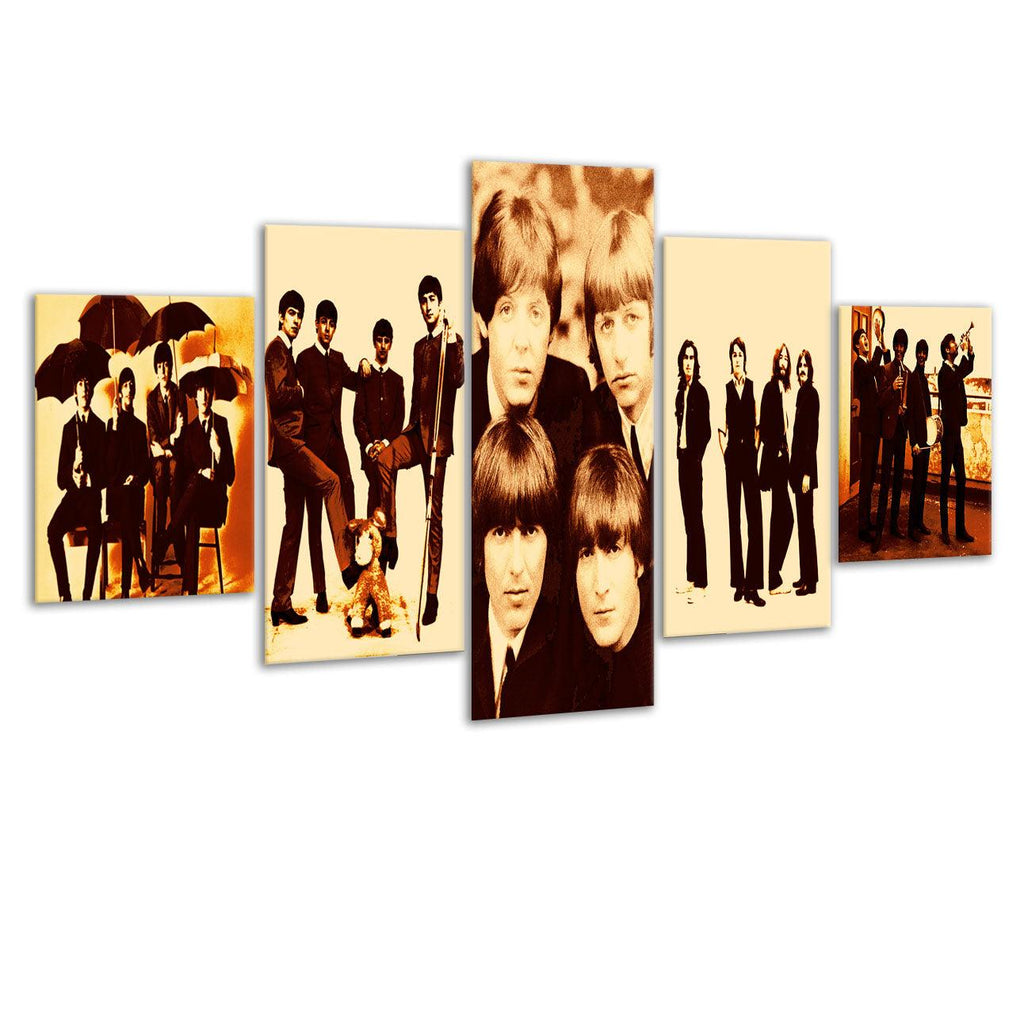 Beatles 5 Piece HD Multi Panel Canvas Wall Art Frame - Original Frame