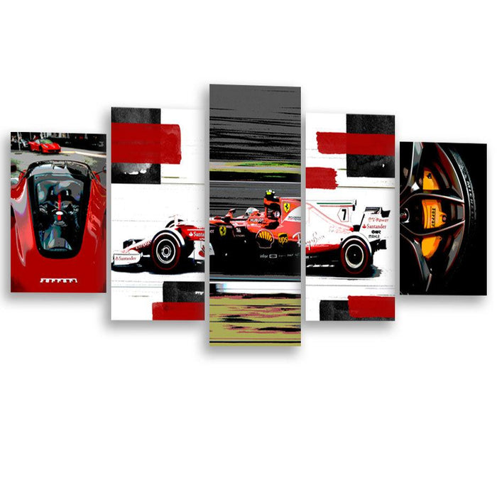Cool Ferrari 5 Piece HD Multi Panel Canvas Wall Art Frame
