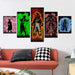 Dragon Ball Z Silhouettes 5 Piece HD Multi Panel Canvas Wall Art Frame - Original Frame