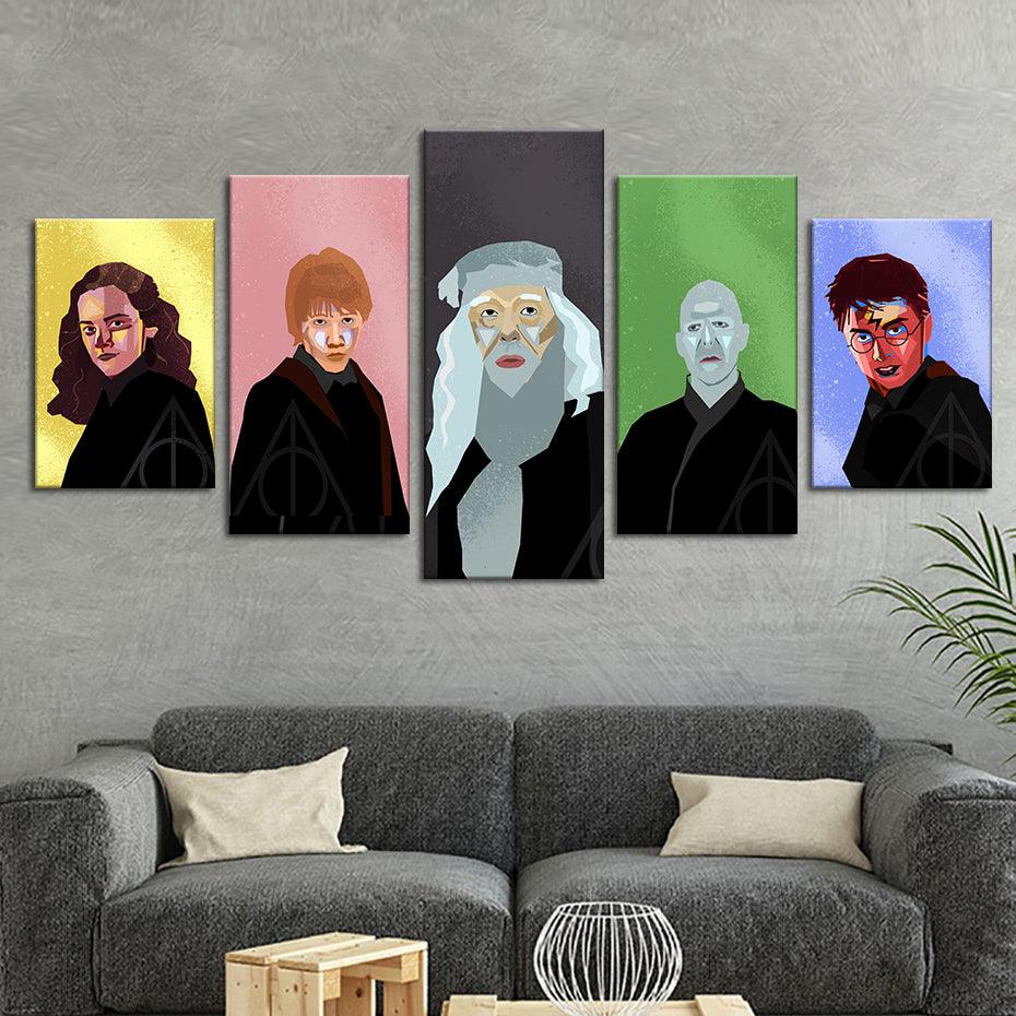 Harry Potter 5 Piece HD Multi Panel Canvas Wall Art Frame - Original Frame