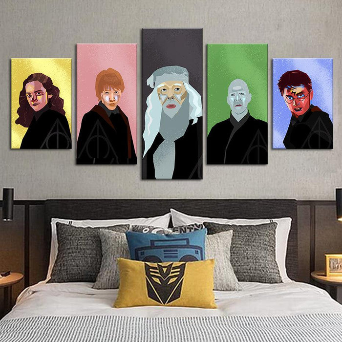 Harry Potter 5 Piece HD Multi Panel Canvas Wall Art Frame - Original Frame