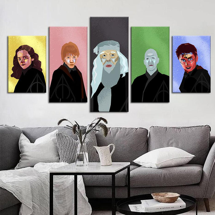 Harry Potter 5 Piece HD Multi Panel Canvas Wall Art Frame - Original Frame