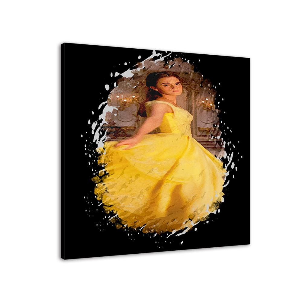 The Beauty And The Beast Yellow Dress 1 Piece HD Multi Panel Canvas Wall Art Frame - Original Frame