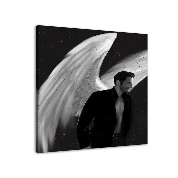 Black & White Lucifer´s 1 Piece HD Multi Panel Canvas Wall Art Frame - Original Frame