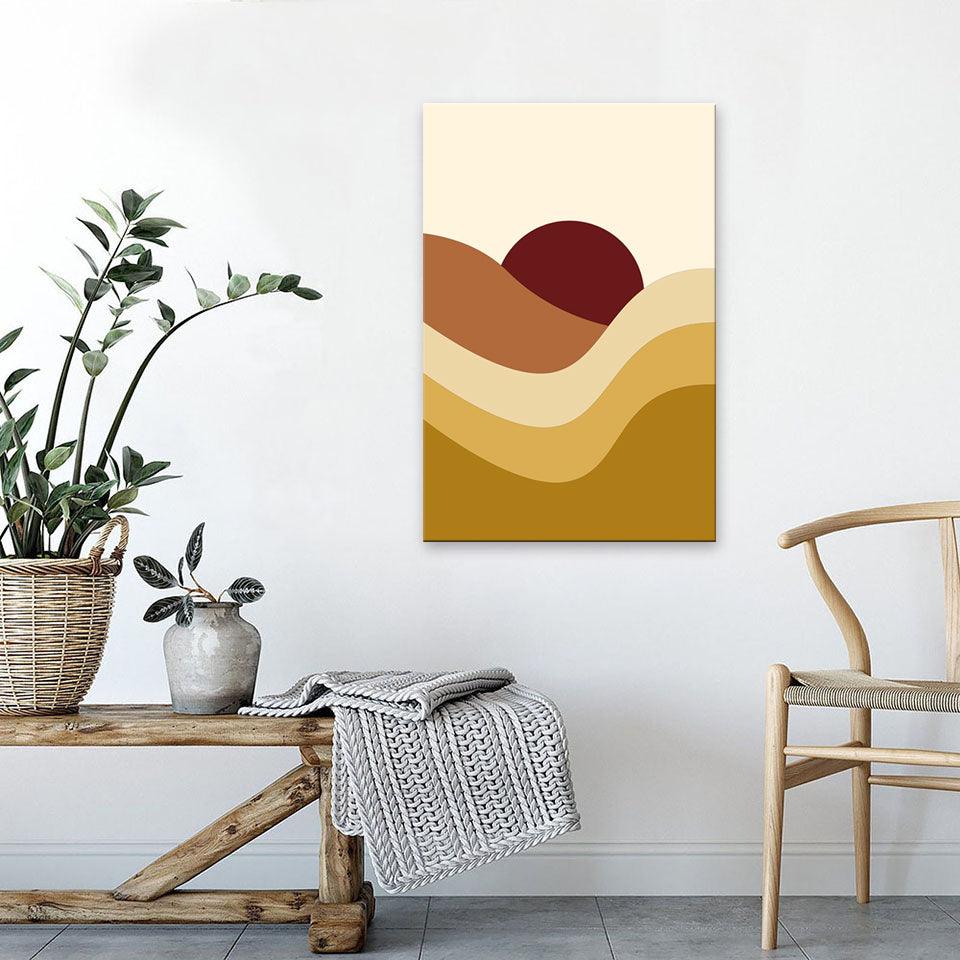 The Abstract Sunset 1 Piece HD Multi Panel Canvas Wall Art Frame - Original Frame