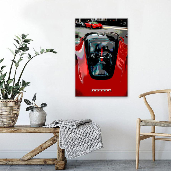 The Red Fancy Car 1 Piece HD Multi Panel Canvas Wall Art Frame - Original Frame