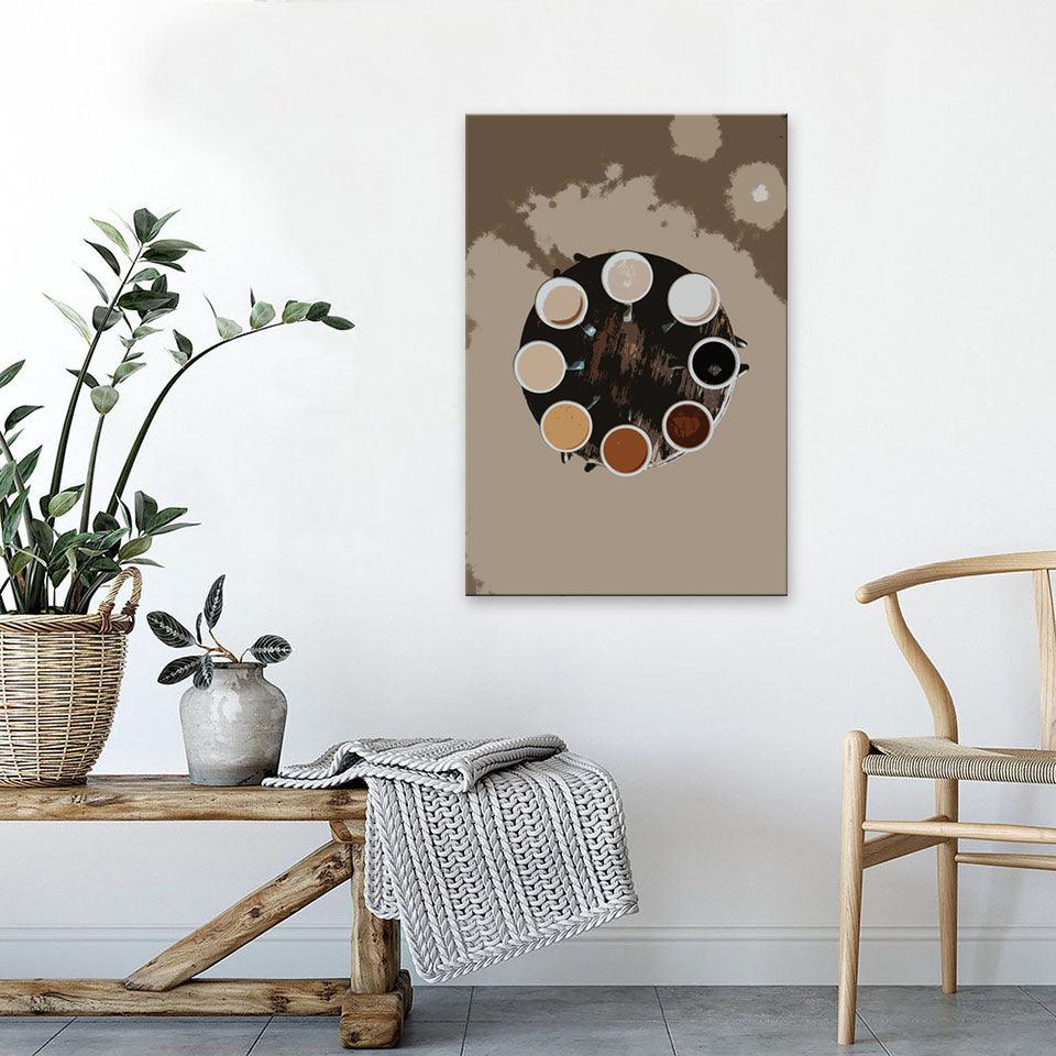 The Abstract Coffee Team 1 Piece HD Multi Panel Canvas Wall Art Frame - Original Frame