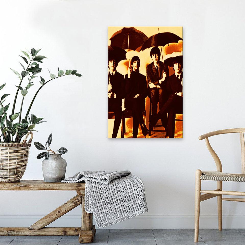 The Beatles Brown Umbrella 1 Piece HD Multi Panel Canvas Wall Art Frame - Original Frame