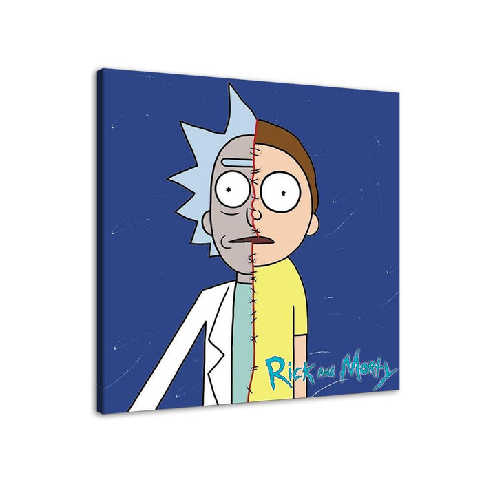 Blue Rick & Morty 1 Piece HD Multi Panel Canvas Wall Art Frame - Original Frame