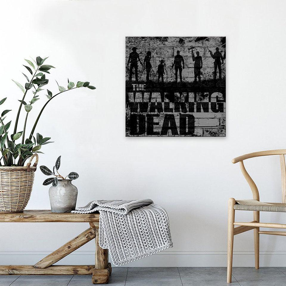 Black & White The Walking Dead 1 Piece HD Multi Panel Canvas Wall Art Frame - Original Frame