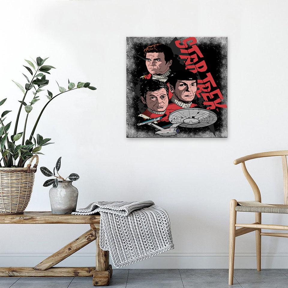 Red Star Trek 1 Piece HD Multi Panel Canvas Wall Art Frame - Original Frame