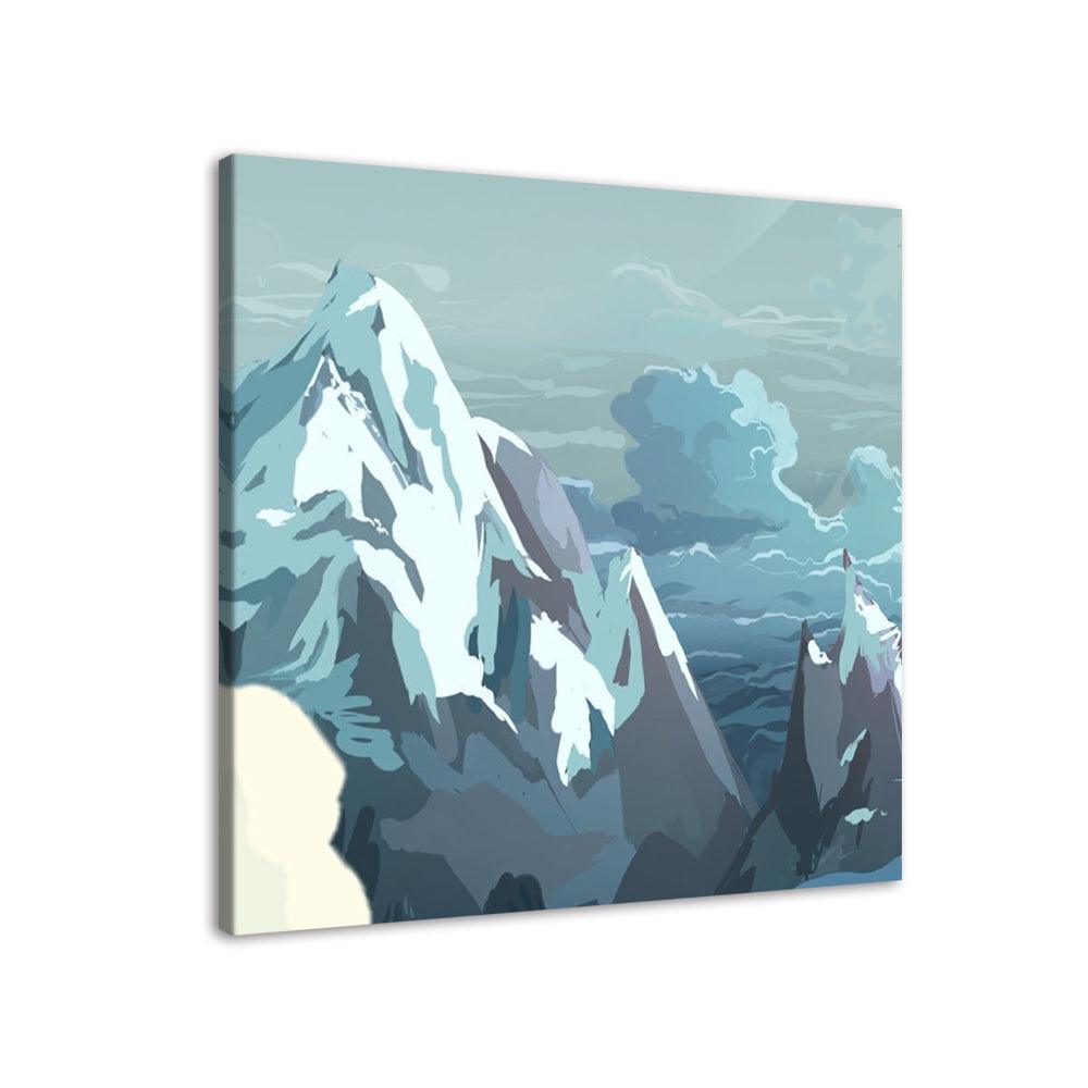 The Abstract Mountains 1 Piece HD Multi Panel Canvas Wall Art Frame - Original Frame