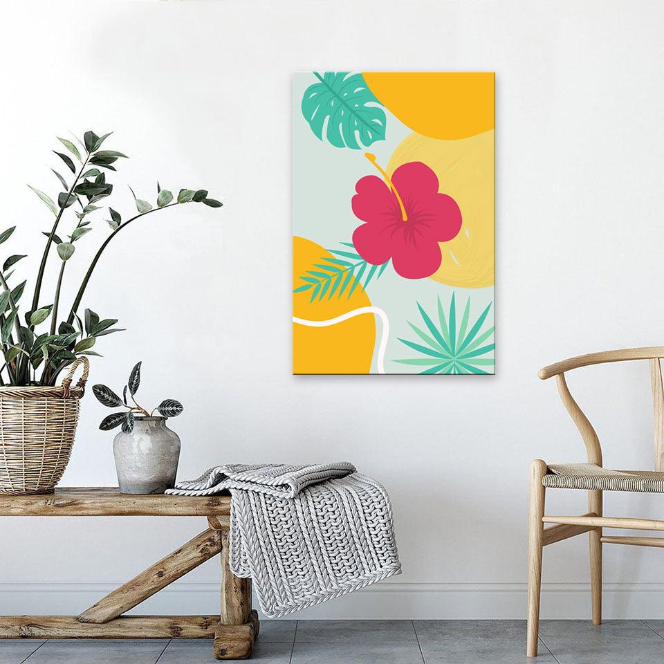 The Abstract Summer Flower 1 Piece HD Multi Panel Canvas Wall Art Frame - Original Frame
