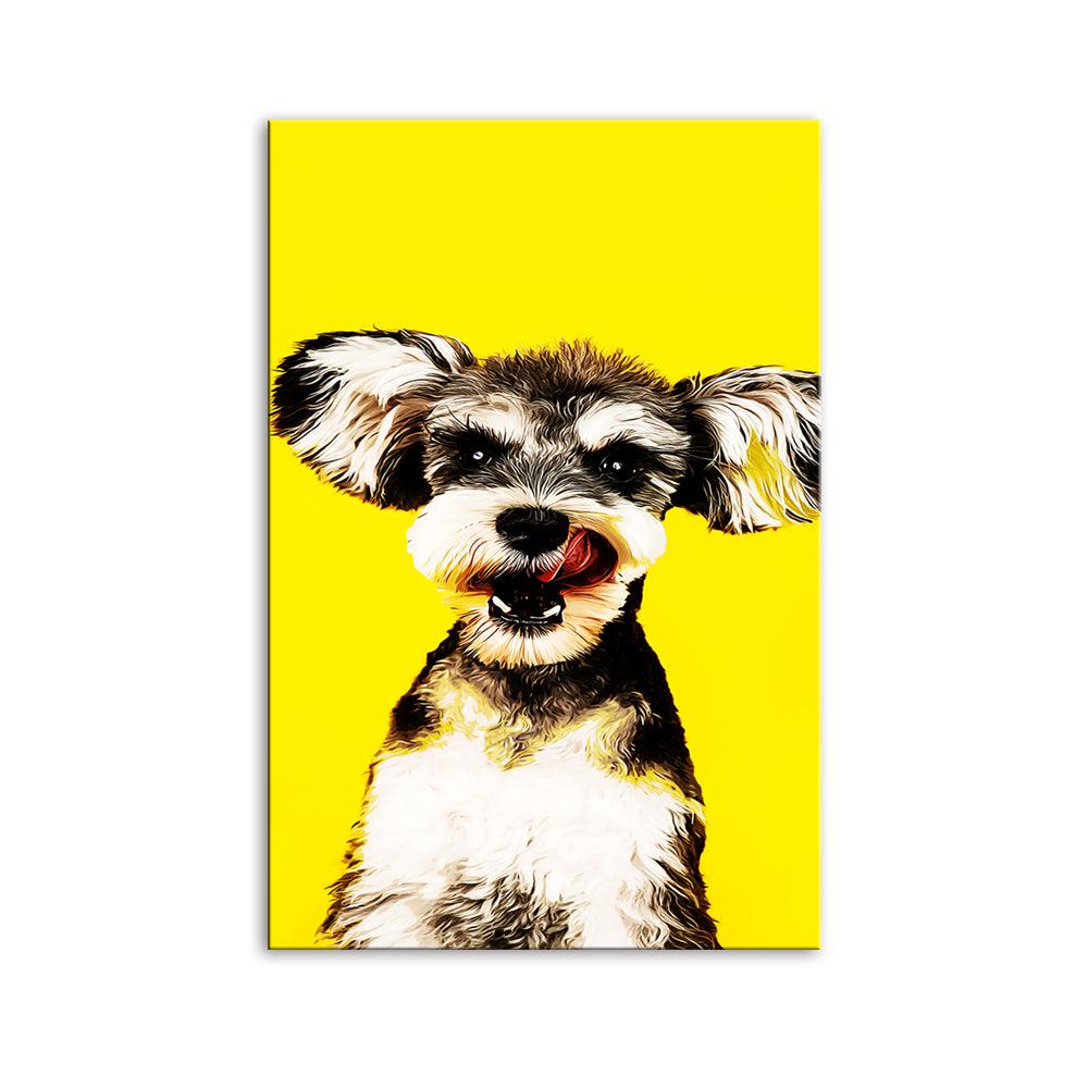 The Happy Yellow Dog 1 Piece HD Multi Panel Canvas Wall Art Frame - Original Frame