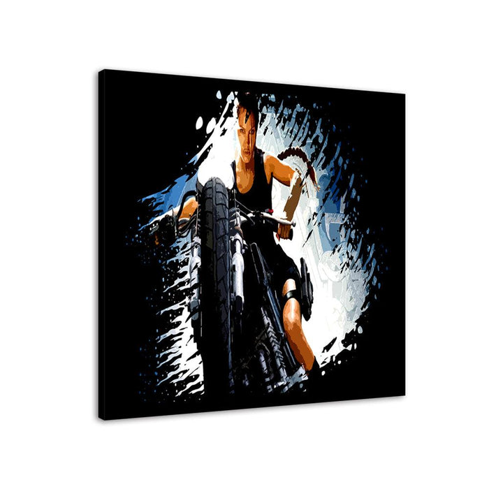 Angelina Jolie Bike 1 Piece HD Multi Panel Canvas Wall Art Frame - Original Frame