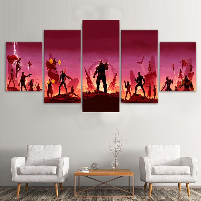 Avengers Fever 5 Piece HD Multi Panel Canvas Wall Art Frame - Original Frame