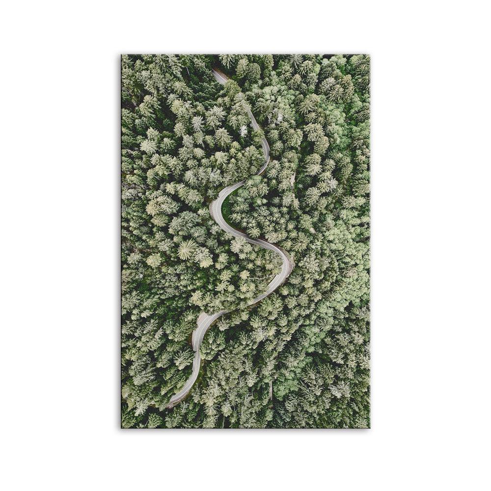 Walking Through The Trees 1 Piece HD Multi Panel Canvas Wall Art Frame - Original Frame