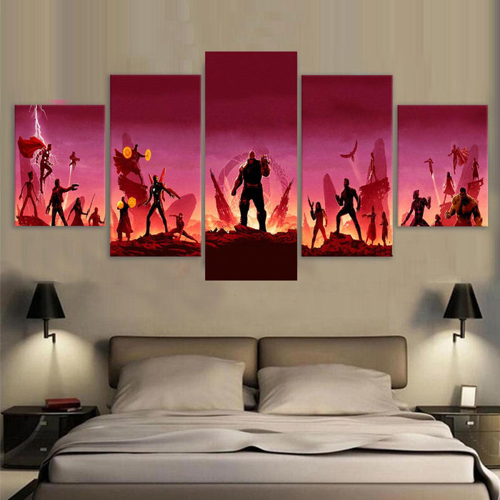 Avengers Fever 5 Piece HD Multi Panel Canvas Wall Art Frame - Original Frame