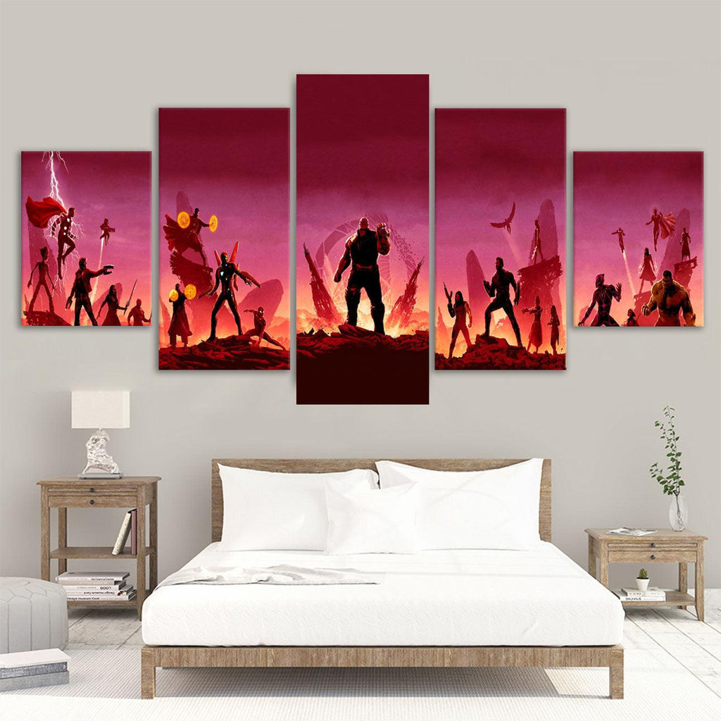 Avengers Fever 5 Piece HD Multi Panel Canvas Wall Art Frame - Original Frame